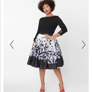 Plus size full skirt Unique Vintage Birds 🖤 Halloween Goth
